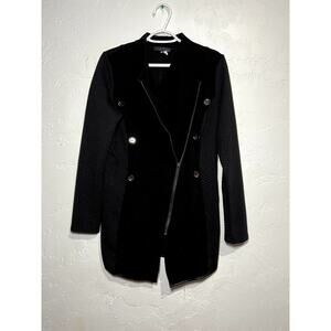 La El Couture asymmetrical wool double breasted pea coat womens medium